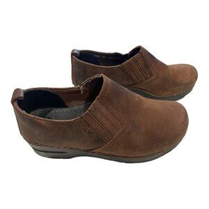 Dansko Piet Clog Antique Brown Oiled Leather Loafers Clogs Slip-Ons Sz 38 7.5/8